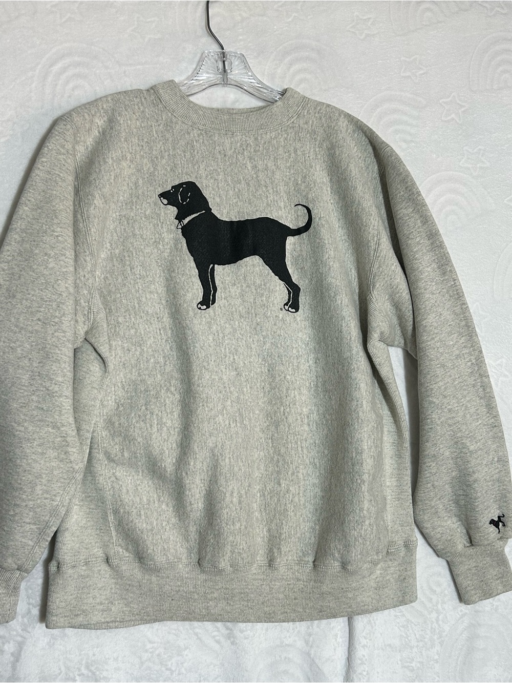 Vintage Black Dog Light Gray Sweatshirt with Black Dog Logo